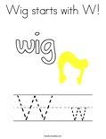 Wig starts with W! Coloring Page