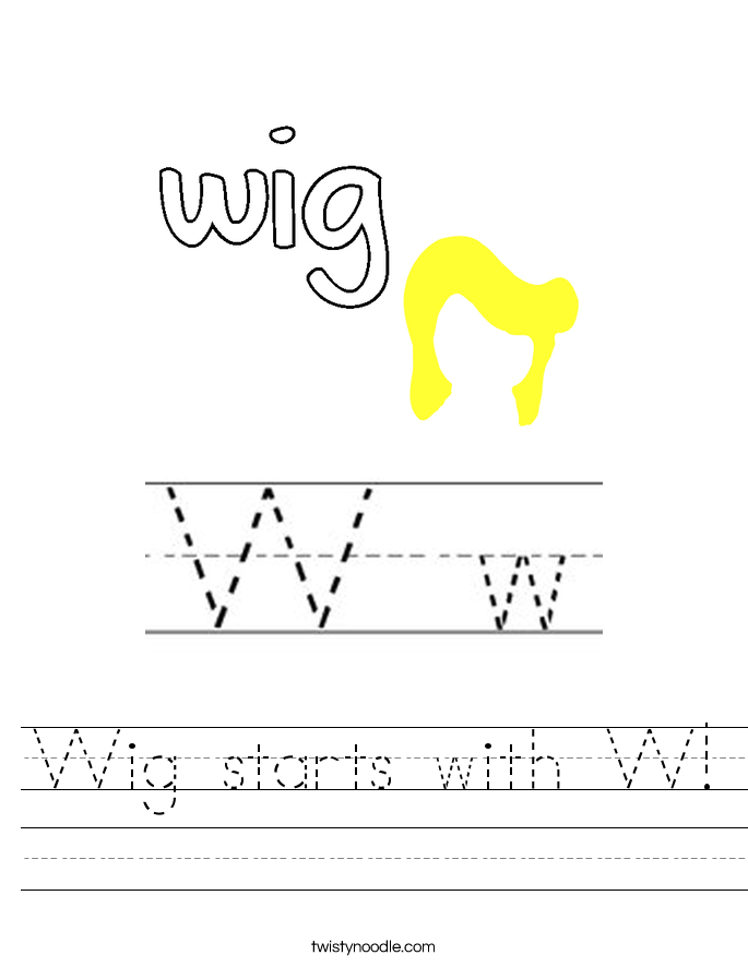 Wig starts with W! Worksheet