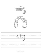 wig Handwriting Sheet