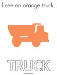 I see an orange truck. Coloring Page