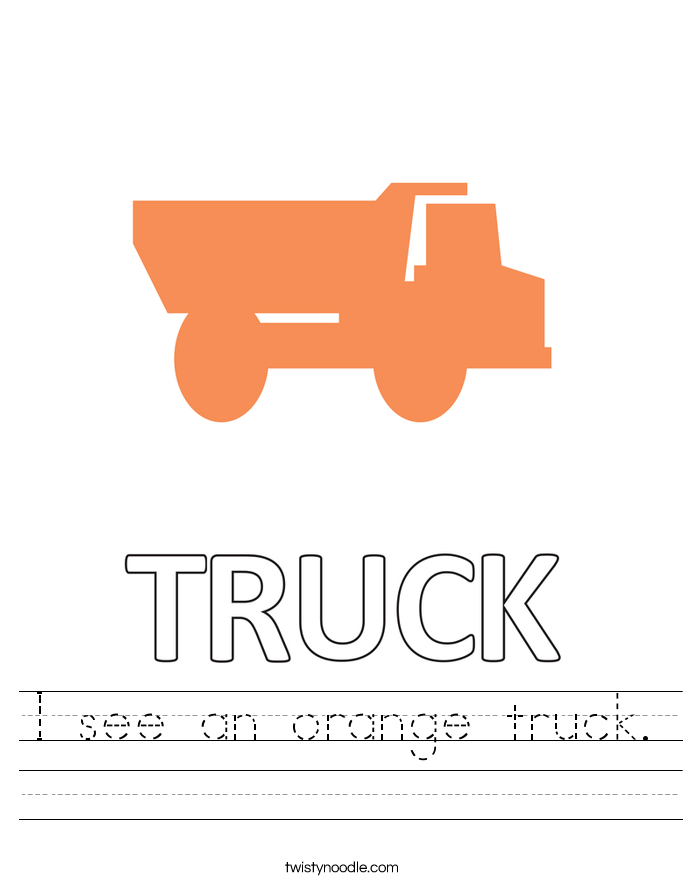 I see an orange truck. Worksheet