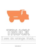 I see an orange truck. Worksheet