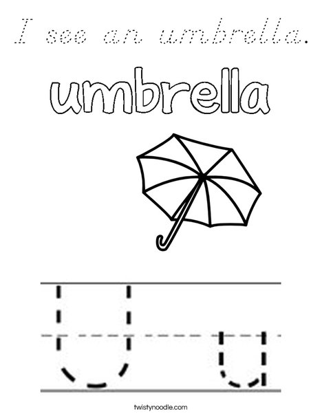 I see an umbrella. Coloring Page