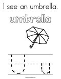 I see an umbrella. Coloring Page
