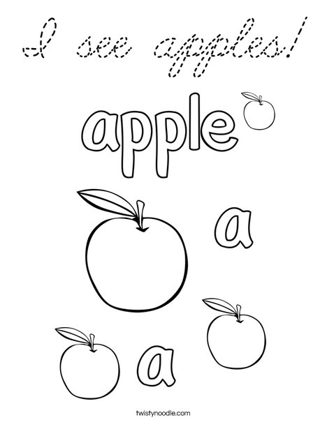 I see apples! Coloring Page