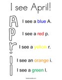 I see April Coloring Page