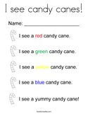 I see candy canes Coloring Page