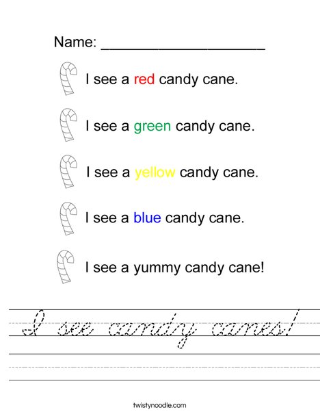 I see candy canes! Worksheet