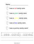 I see candy canes! Worksheet