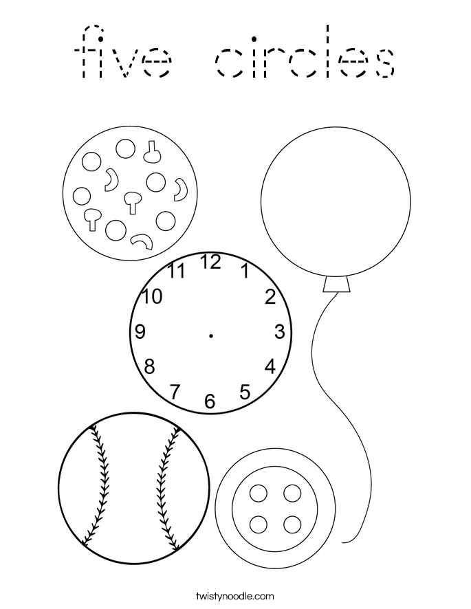 five circles Coloring Page