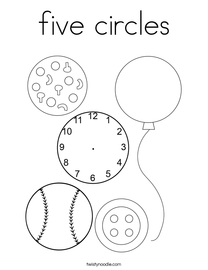 five circles Coloring Page