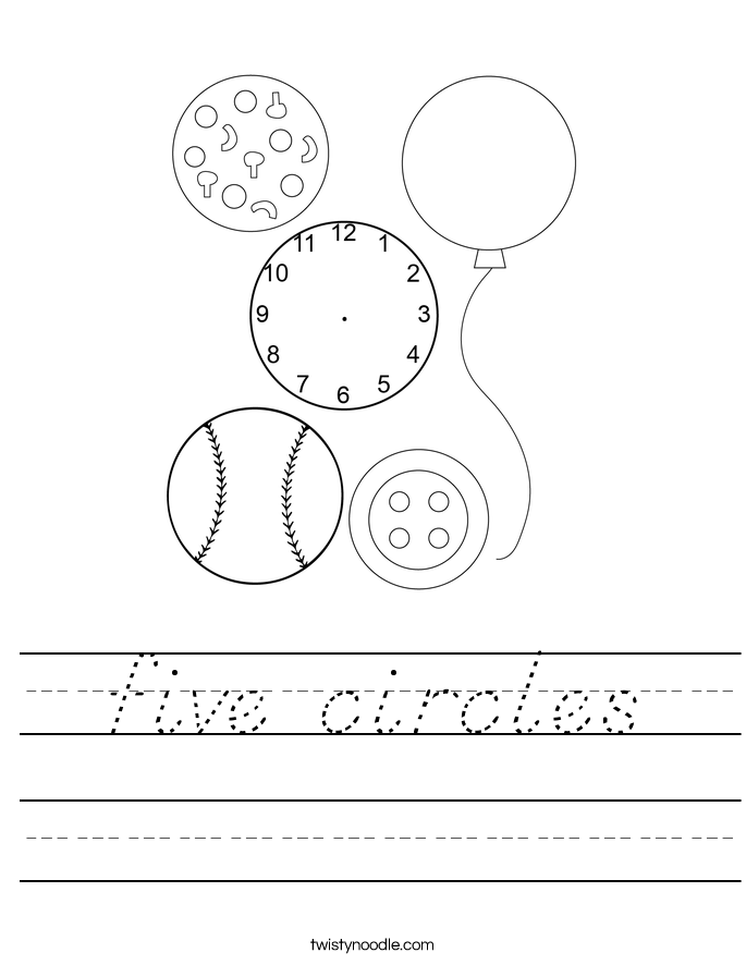 five circles Worksheet
