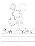 five circles Worksheet