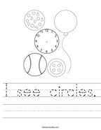 I see circles Handwriting Sheet