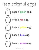 I see colorful eggs Coloring Page
