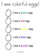 I see colorful eggs Coloring Page