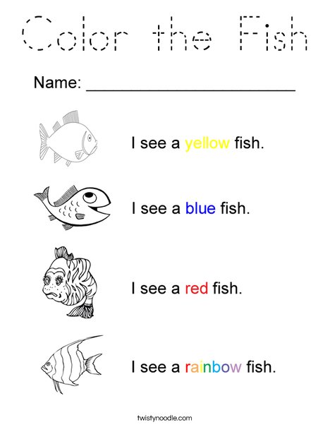 I see colorful fish! Coloring Page
