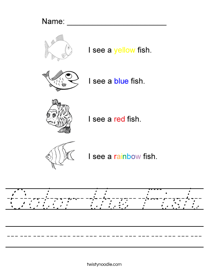 Color the Fish Worksheet