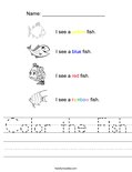 Color the Fish Worksheet