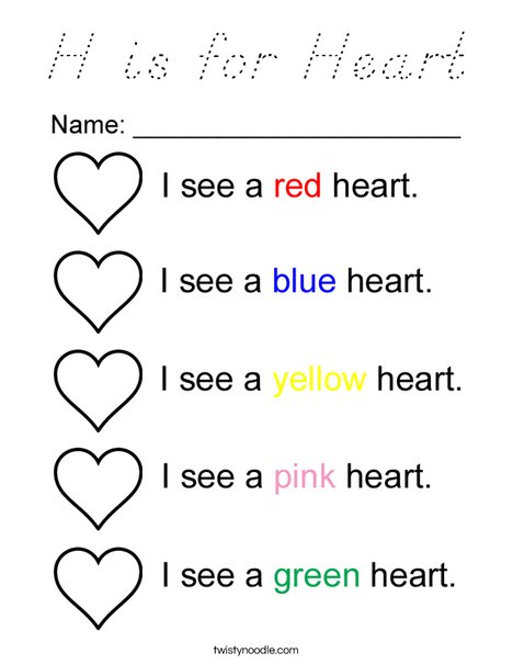I see colorful hearts Coloring Page