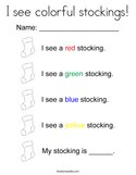 I see colorful stockings Coloring Page