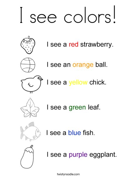 I see colors! Coloring Page