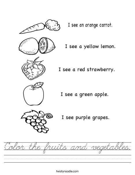 I see fruit Worksheet