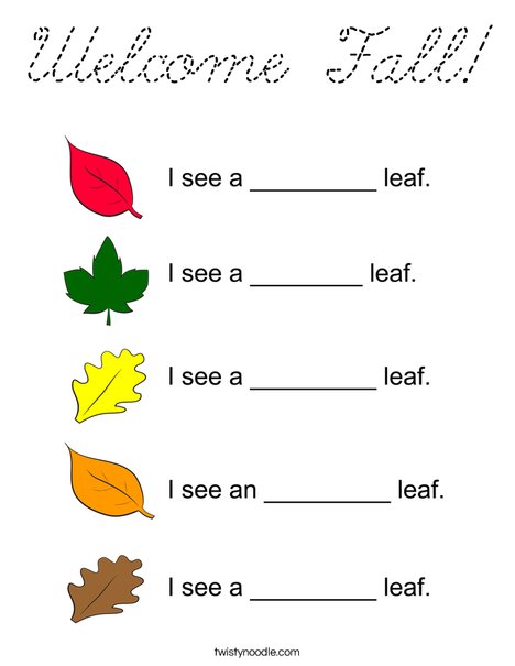 I see leaves Coloring Page