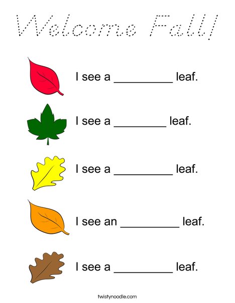 I see leaves Coloring Page