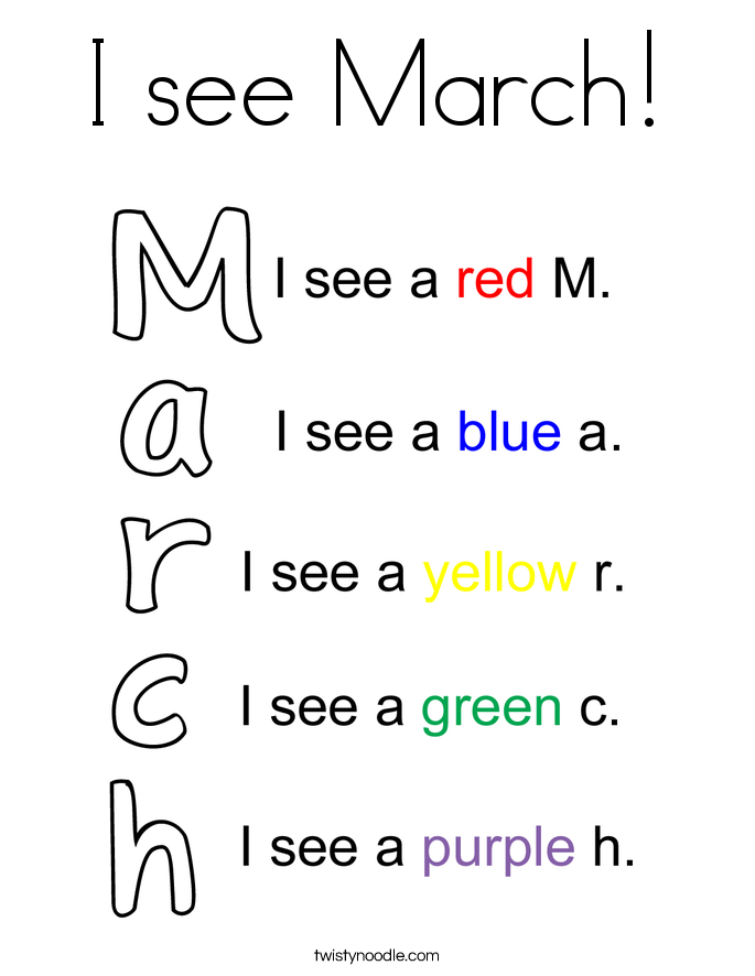 I see March! Coloring Page