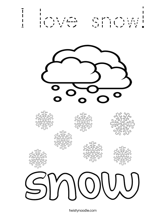 I love snow! Coloring Page