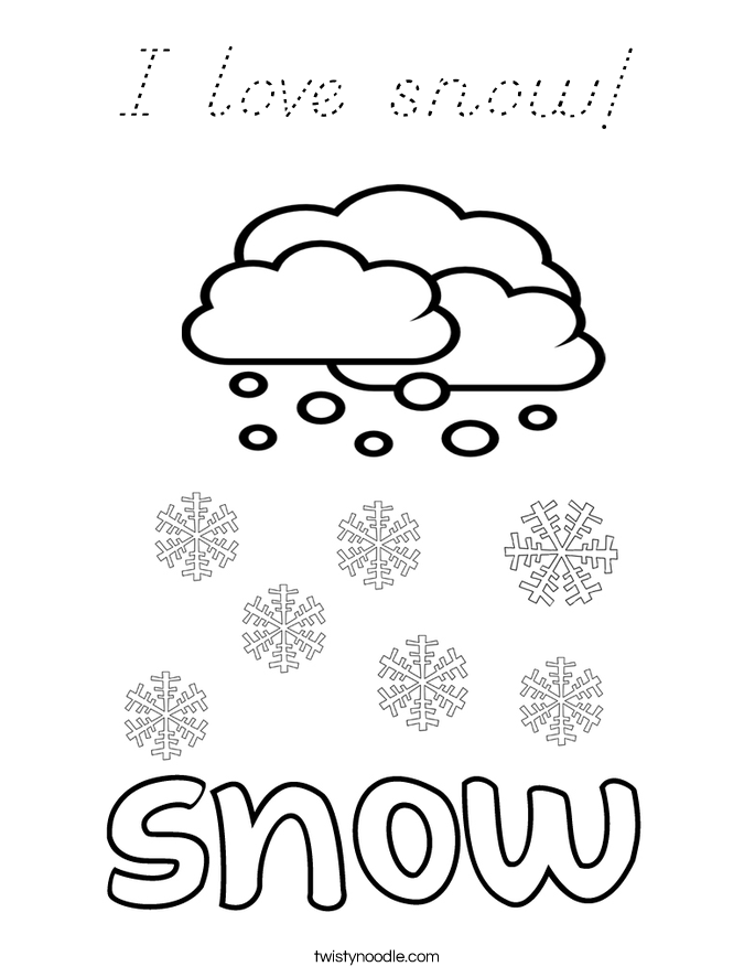 I love snow! Coloring Page