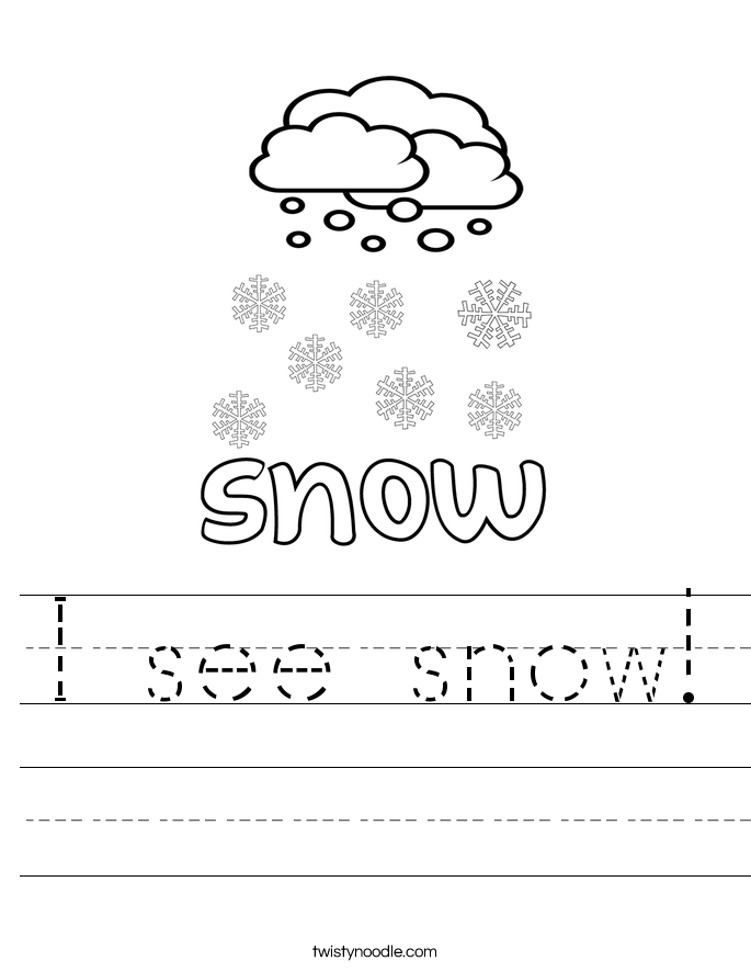 I see snow Worksheet - Twisty Noodle