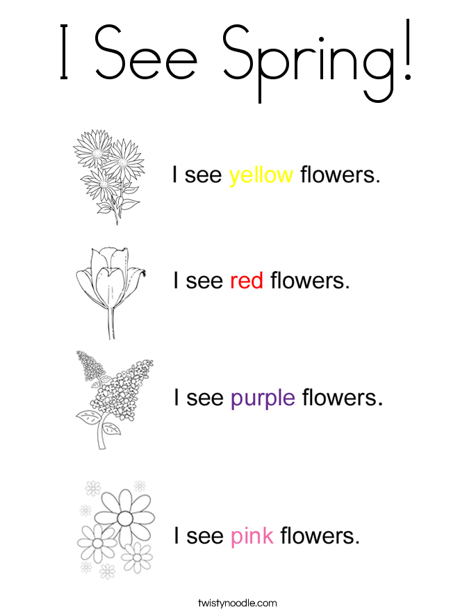 I See Spring! Coloring Page