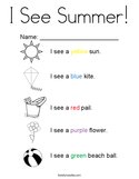 I See Summer Coloring Page