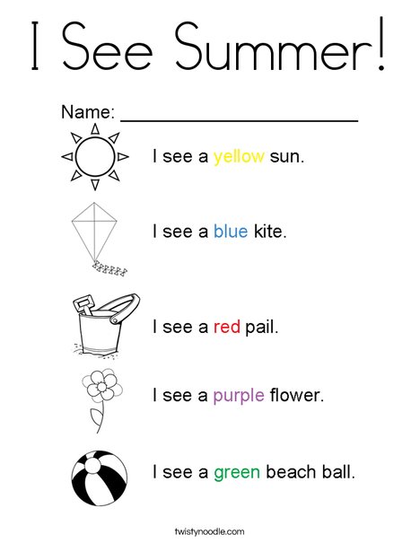 I See Summer! Coloring Page