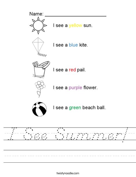 I See Summer! Worksheet