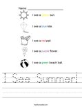 I See Summer! Worksheet