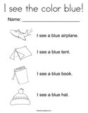 I see the color blue Coloring Page
