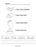 I see the color blue! Worksheet