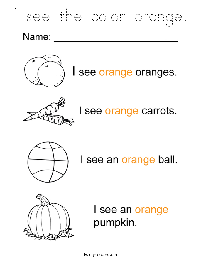 I see the color orange! Coloring Page