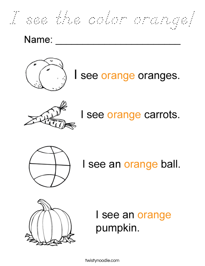 I see the color orange! Coloring Page