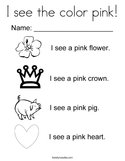 I see the color pink Coloring Page