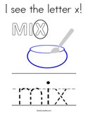 I see the letter x Coloring Page