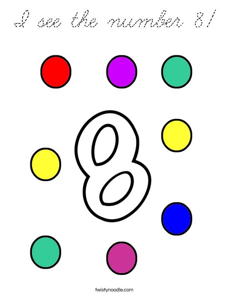 I see the number 8! Coloring Page