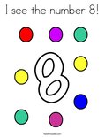 I see the number 8! Coloring Page