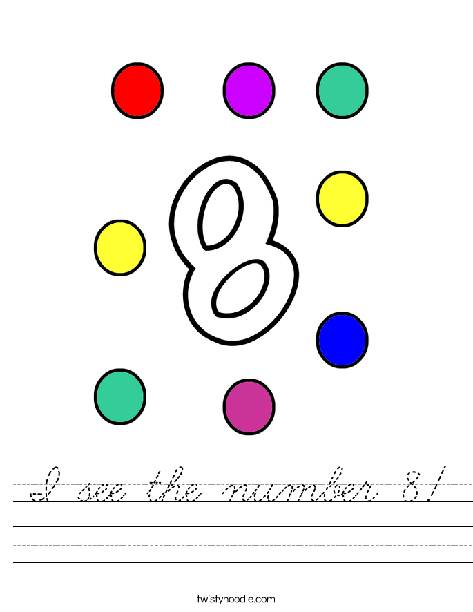 I see the number 8! Worksheet