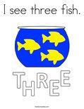 I see three fish. Coloring Page