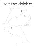 I see two dolphins Coloring Page