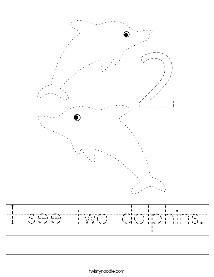 I see two dolphins. Worksheet